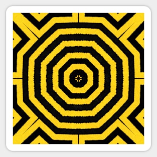 HIGHLY Visible Yellow and Black Line Kaleidoscope pattern (Seamless) 28 Sticker